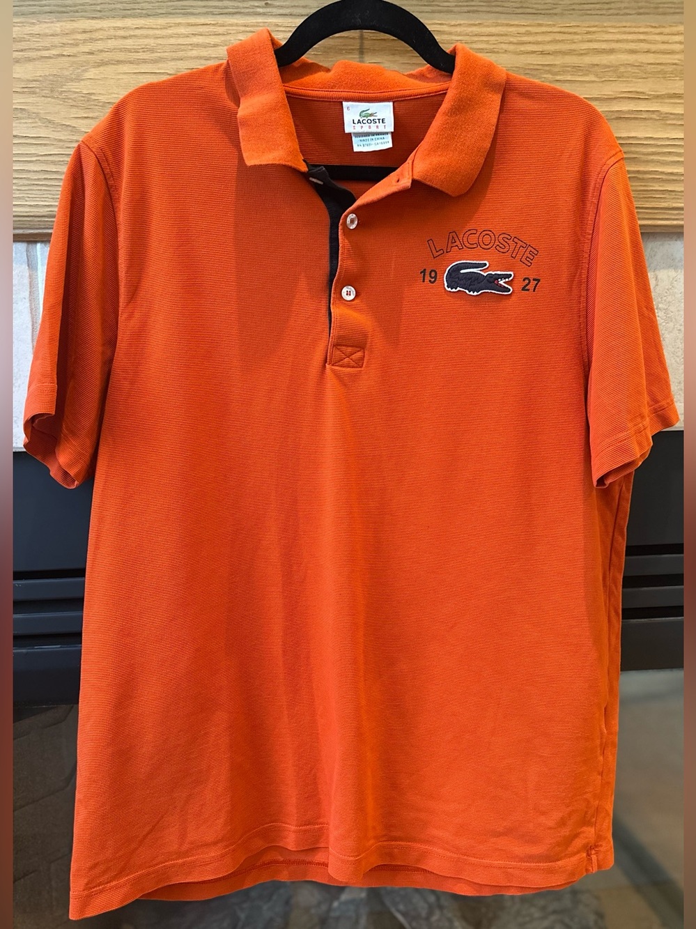 Lacoste Sport Men’s Size 6 (XLarge) Orange Cotton Polo Shirt 1927 Crocodile Logo